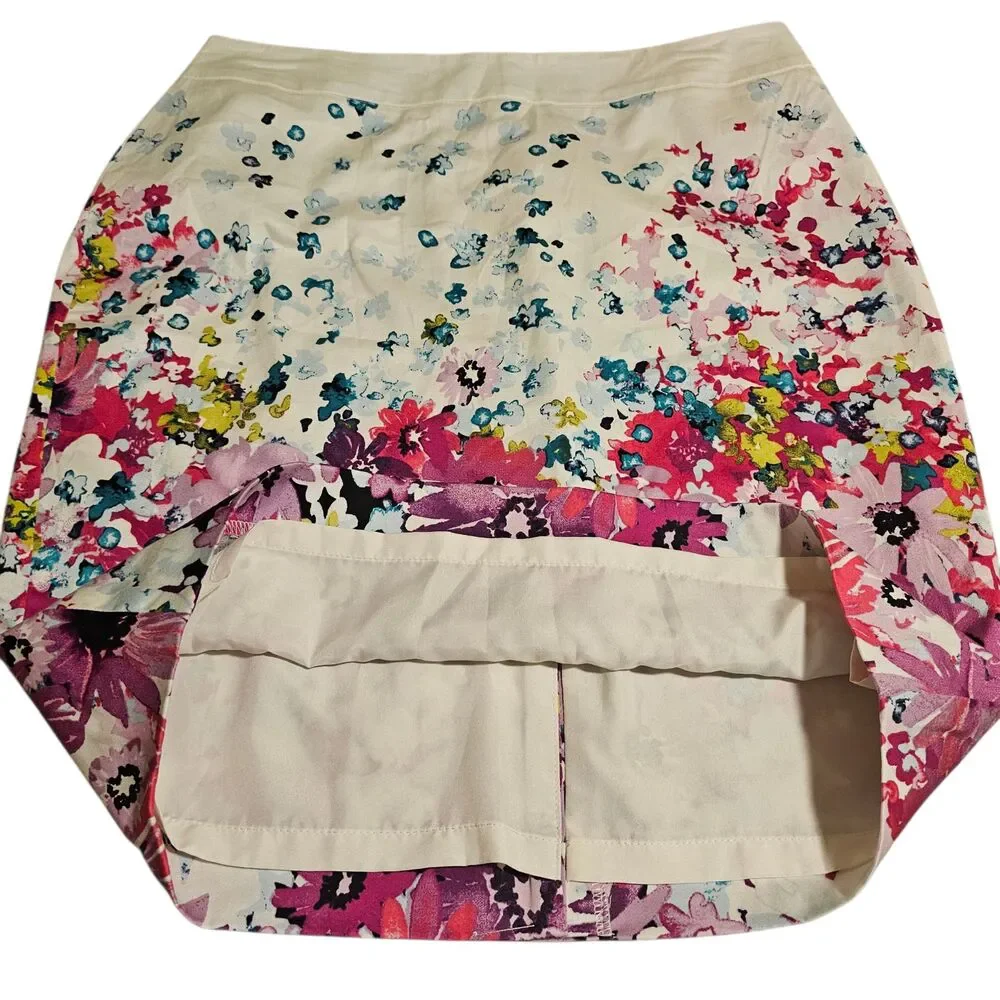 NWT Ann Taylor Skirt Women’s 8 Multicolor Floral Print Midi Work Casual